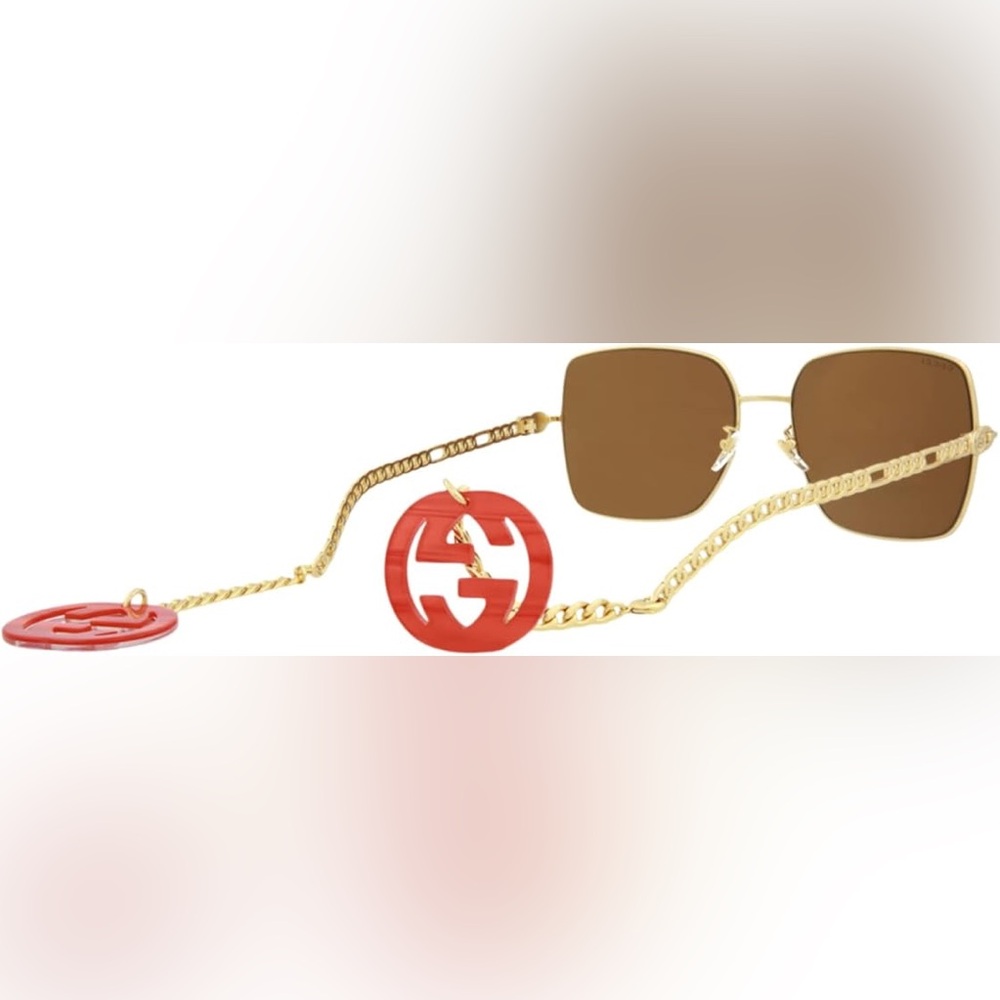 Gucci 61mm Rectangular Sunglasses With Detachable… - image 2